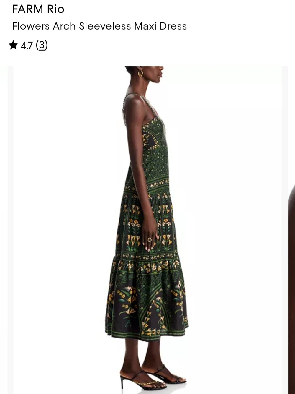 Flowers ARCH BLACK Maxi Dress - FARM Rio - L - Picture 8 of 14